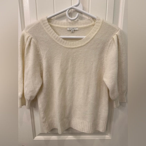 Z Supply Sweaters - Z Supply Women's Soft Cream Sweater Short Puff Sleeve M